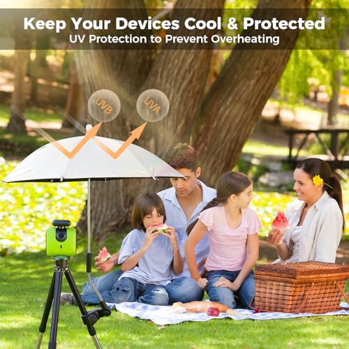Tripods Umbrella Compatible with Xbotgo Chameleon T4 & T1 Tripods – 50cm UV Protection, 180° Rotatable Design Photography Umbrella, Sunshield for Gimbal and Phone