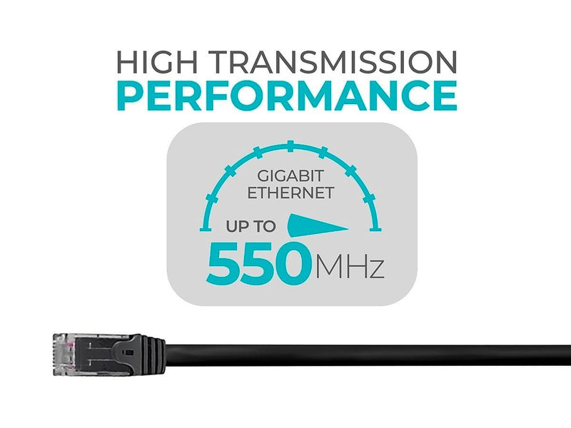 Monoprice Cat6 Ethernet Patch Cable - Snagless RJ45, 24AWG Stranded Pure Bare Copper Wire, 550Mhz, UTP, 100 Feet, Black - Flexboot Series | Snagless RJ45, 24AWG Stranded Pure Bare Copper Wire, Flexboot Series, 550Mhz, 100 Feet, Black - Flexboot Series