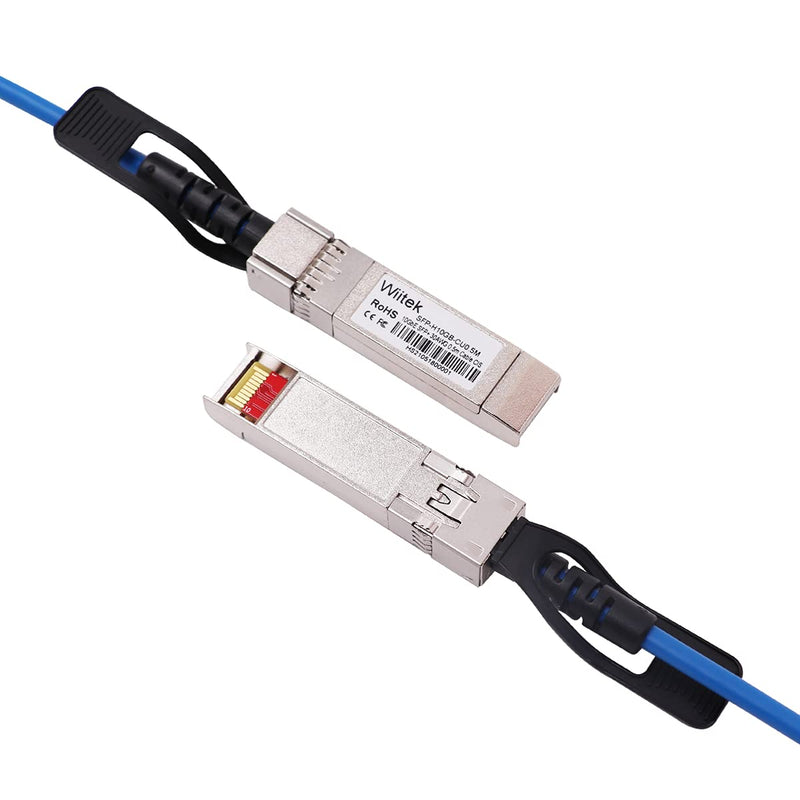 [Blue Colored] 1.5m 10G SFP+ DAC Twinax Cable, 10Gbase-CU SFP+ Copper Cable, Compatible for Cisco SFP-H10GB-CU1.5M, Ubiquiti, Juniper, Mellanox, Mikrotik, Netgear, Supermicro, Open Source Switches Blue