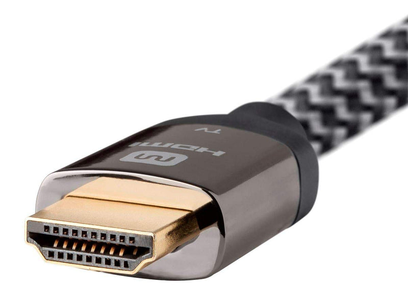 Monoprice 4K Braided High Speed HDMI Cable - CL3 In Wall Rated, YCbCr 4:4:4, 18Gbps, Active, 20 Feet, Gray