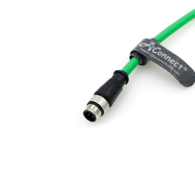 M12 4Pin D-Code Male to 4Pin D-Code Male Cat5e Ethernet Waterproof Cable for Industrial Application Shielded Flexible Ethernet Camera 8M/26.24Ft