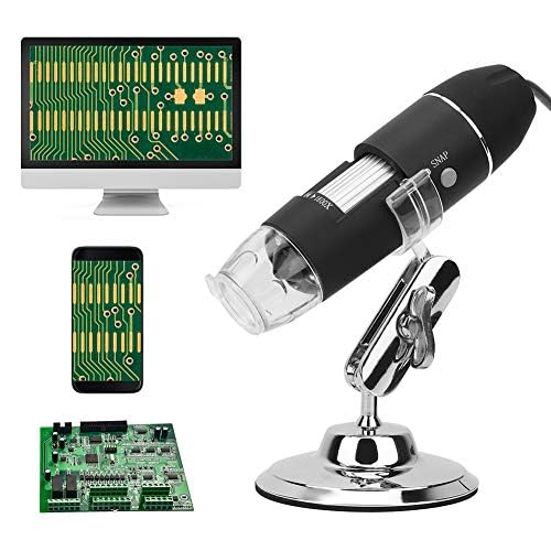 [AUSTRALIA] - USB Digital Microscope 600X with 8 LED Lights Metal Stand Mini Camera for Android 7/8/10 Kids Students Science Projects 