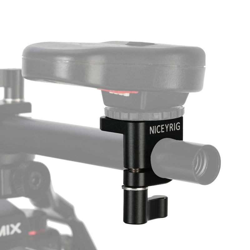 NICEYRIG 15mm Single Rod Clamp to Cold Shoe Adapter, DSLR Camera Rig Rail Block for Monitor Mount LED Light Microphone - 426