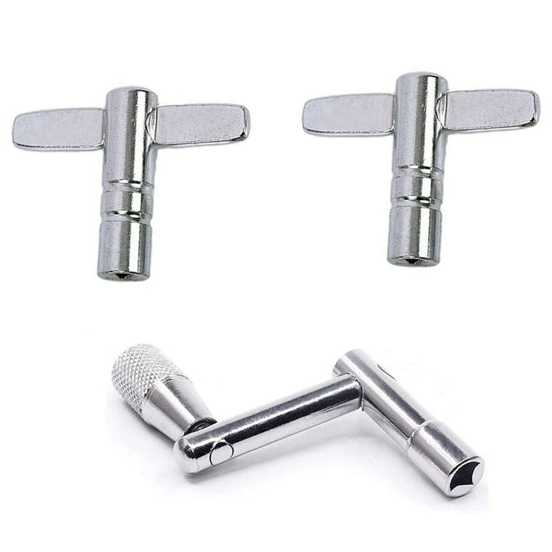 Drum Keys 5 Pack Chrome Steel Construction Standard Drum Keys with Ratchet Torque Wrench Drill Bit Drum Key Tuner Percussion Hardware Tool for Drum Accessories