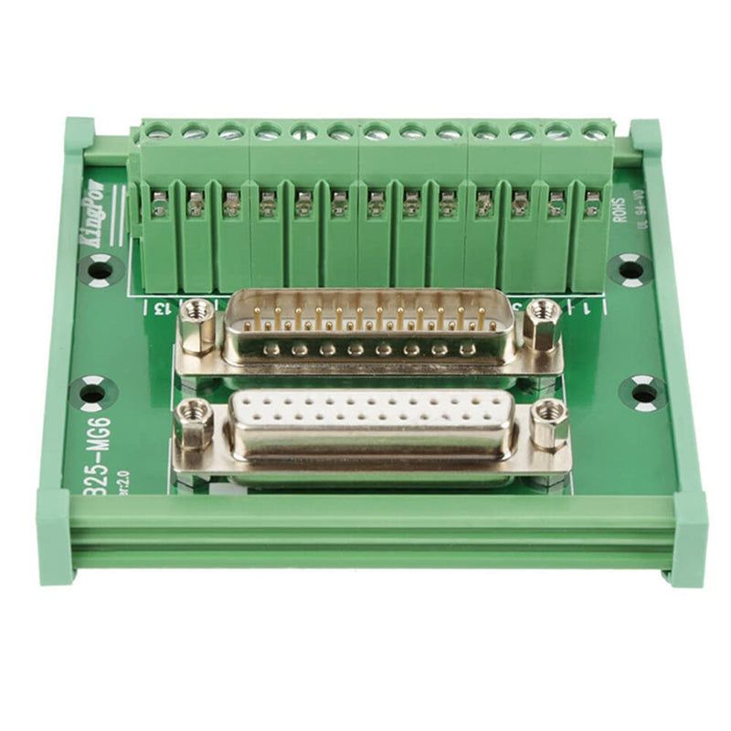 Jienk DB25 Male/Female D-SUB Din Rail Mount Interface Module, D-sub Terminal Block Breakout Board