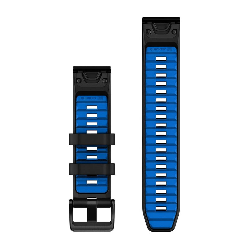 Garmin QuickFit 22 Watch Bands Black/Pilot Blue Silicone - 010-13392-09