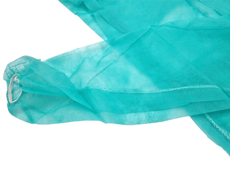 TIGA-MED MRSA Non-Woven Gown 10 Pieces Approx. 120 x 140 cm (One Size) Approx. 30 g/m² Green MRSA Disposable Gown Protective Gown Visitor Coat