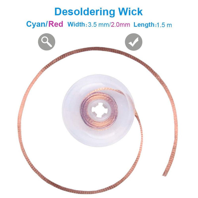 Desoldering Wire, 1.5 m Desoldering Wire, 2.5 mm No-Clean Soldering Braid, Wicks Strands for Desoldering, Desoldering Wick for Removing Solder for Disassembling Electrical Components