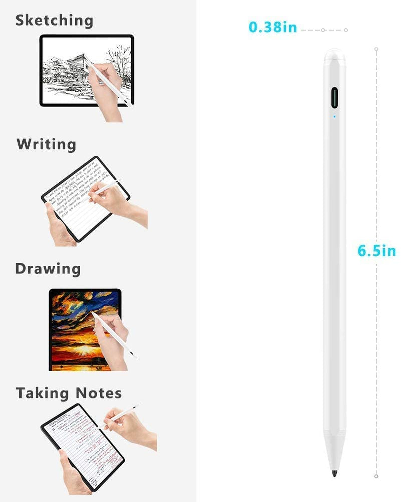 Stylus Pen for iPad with Palm Rejection, XIRON Active Pencil Compatible with (2018-2022) Apple iPad Pro 11 & 12.9 inch, iPad 9th/8th/7th/6th Gen, iPad Air 5th/4th/3rd Gen,iPad Mini 6th/5th Gen A-White