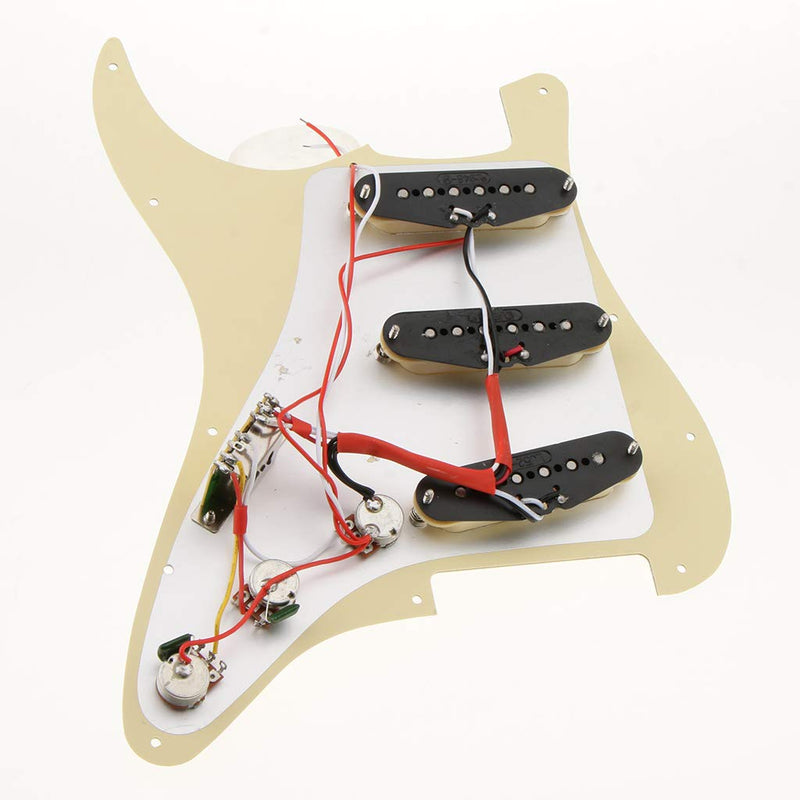 [AUSTRALIA] - Alnicov SSS 3-Ply Prewired Loaded Pickguard Scratchplate Backplate with Alnico V Pickups Kit for Strat ST Electric Guitars Replacement Parts 