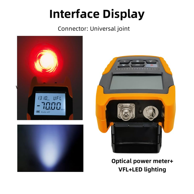 [AUSTRALIA] - Mini Optical Power Meter,4-in-1 Portable Fiber Optical Power Meter with Universal FC/SC/ST Interface and Built-in 2Mw Visual Fault Locator,10 Wavelengths OPM530-07 