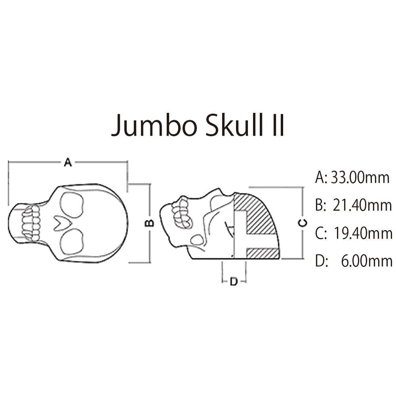 [AUSTRALIA] - Custom Guitar Knob - JUMBO SKULL II ON CHROME, KCJSII-0410 