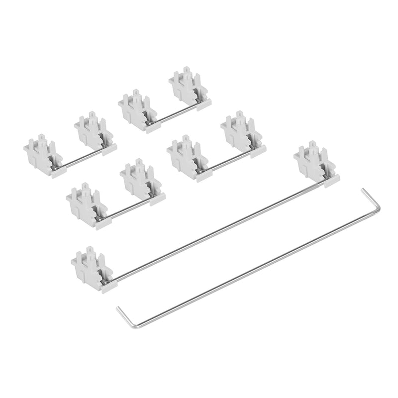 ZugGear White Plate Mount Stabilizers 2U 6.25U 7U for Cherry MX Compatible Mechanical Keyboards (DUROCK White Plate Mount 60/87 Keyboard Kit)