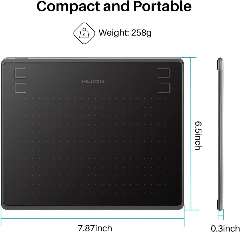 HUION Inspiroy HS64 Graphics Drawing Tablet and PW100 Battery-Free Stylus