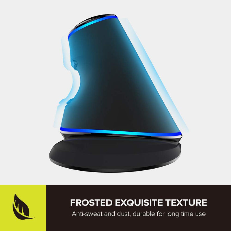 DELUX Wired Ergonomic Mouse with 7200DPI, Vertical Mouse Large with 6 Programmble Buttons, Blue LED Light, On-Board Software and Removable Palm Rest for PC Computer Laptop(M618PU-Black) Black