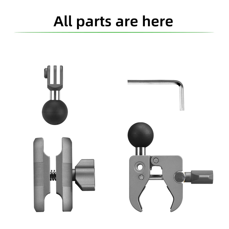 [AUSTRALIA] - FANAUE Super Clamp Camera Mount,Action Camera Mount,Monitor 360° Ballhead Magic Arm Double Ball Head Adapter (GB-01T) GB-01T 