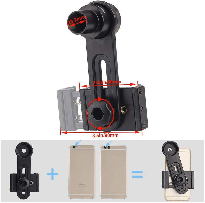 Microscope Lens Smartphone Adapter- Microscope Cellphone Camera Adapter, Built-in WF16X Microscope Eyepiece- Celticbird Smartphone Camera Adapter for Microscope Eyepiece Tube 23.2mm