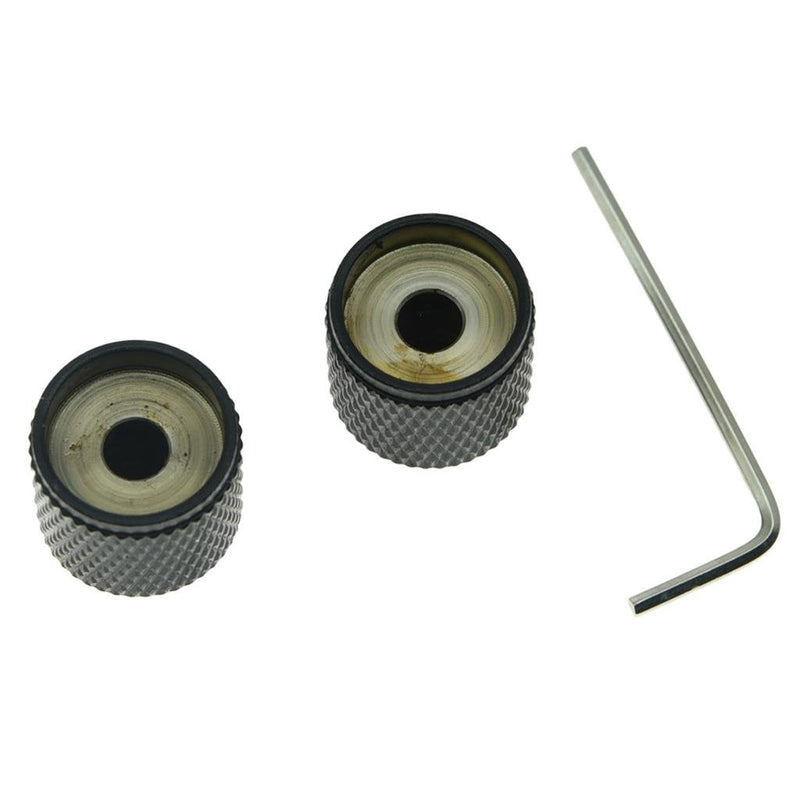 [AUSTRALIA] - KAISH 2X Import Style Black 20mm Bass Knobs with Set Screw P Bass Knob Dome Knobs for Precision P Bass 