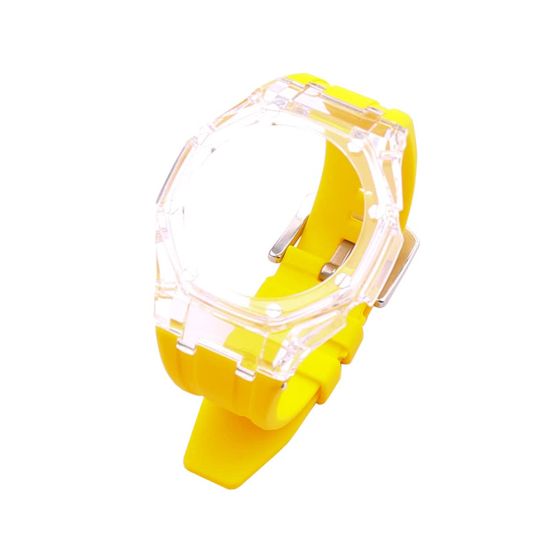 Modified Resin watch strap case replacement Fit for Casio G-shock GA-2100 GA-2110 GA-B2100 Outdoor sports waterproof watchbands Wristband bracelet Yellow