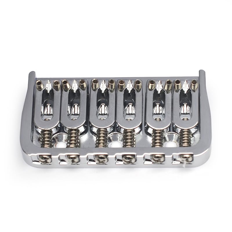 [AUSTRALIA] - MAXCHEER 6 String Guitar Fixed Bridge 72.8x38MM-10.6– Metal Hardtail Bridges Replacement Part for Electric Guitar (Chrome, 72.8mm) Chrome 