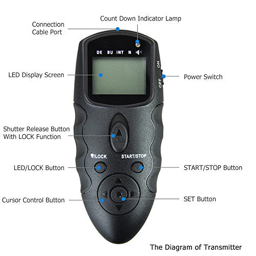 JJC Wireless Intervalometer Timer Remote Shutter for Fuji X-T5 X-T4 X100VI For Select Fujifilm Camera