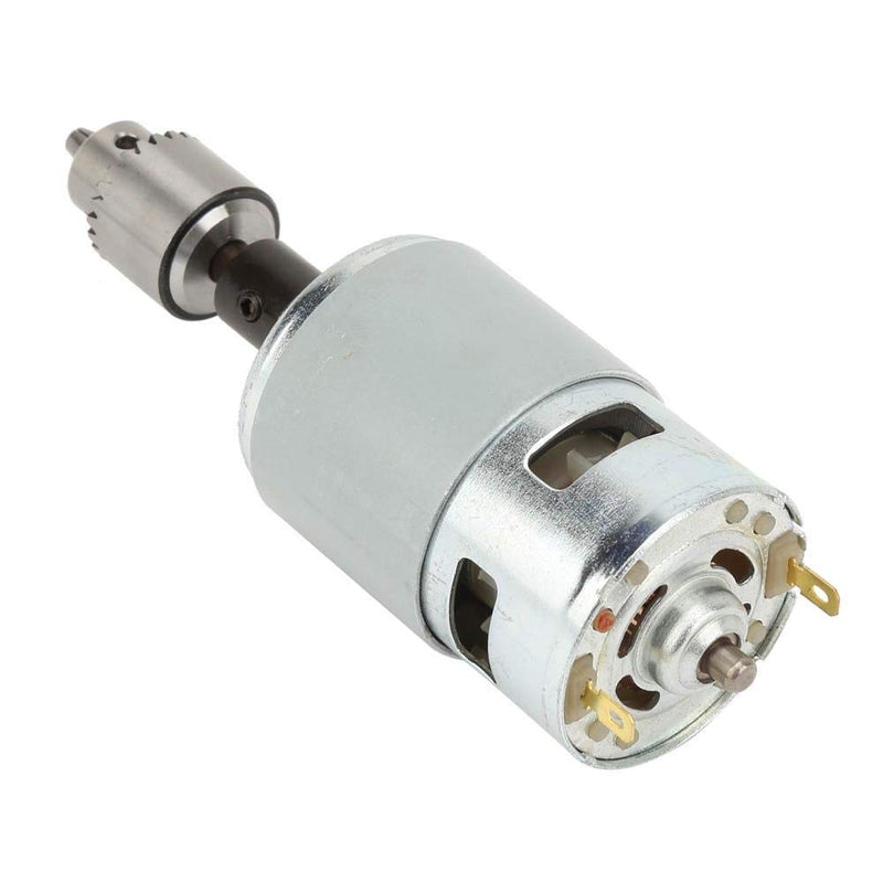 12-30 V Micro Motor Set 775 High-Performance Large Torsion Electric Motor Ball Bearing Shaft with Fan, Chuck, Wrench and Shaft Sleeve