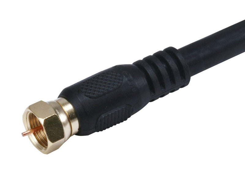 Monoprice RG6 Quad Shield CL2 Coaxial Cable with F Type Connector Black 3ft