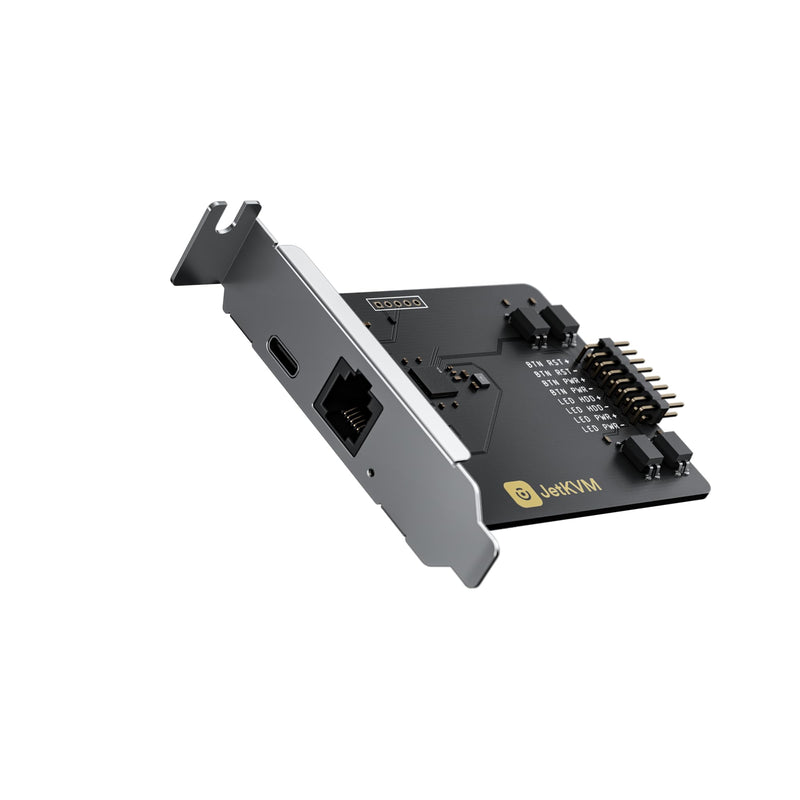JetKVM ATX Extension Board,Jet KVM ATX Power Remote Control | BIOS-Level Remote Power ON/OFF, Reset PC Server Data Center,Single-Cable Pass-Through Power,Dual Headers,2 PCIe Brackets