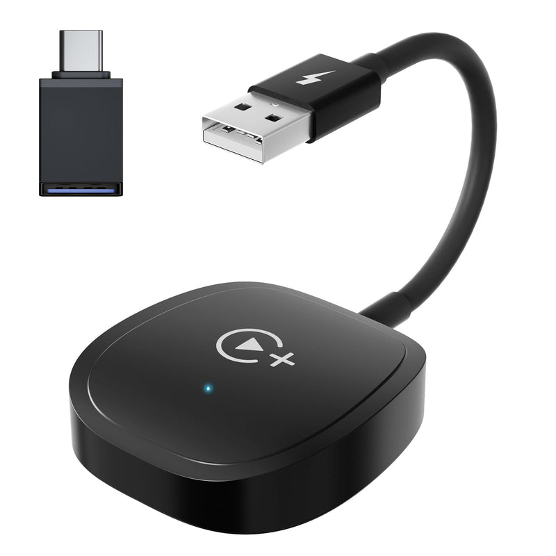 Wireless CarPlay Adapter, CarPlay Wireless Adapter Supports Netflix, YouTube, and Tiktok Stream Media Play, for OEM Wired CarPlay to Wireless Dongle, Fits for Cars from 2016 & iOS 10+ Phone