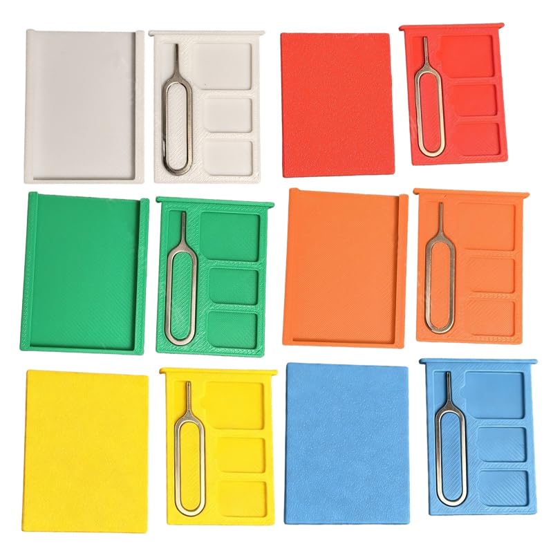 1PCS SIM Card Storage Case with SIM Eject Pin Portable Mini Safe Holder for SIM TF Memory Cards Organizer (Orange) Orange