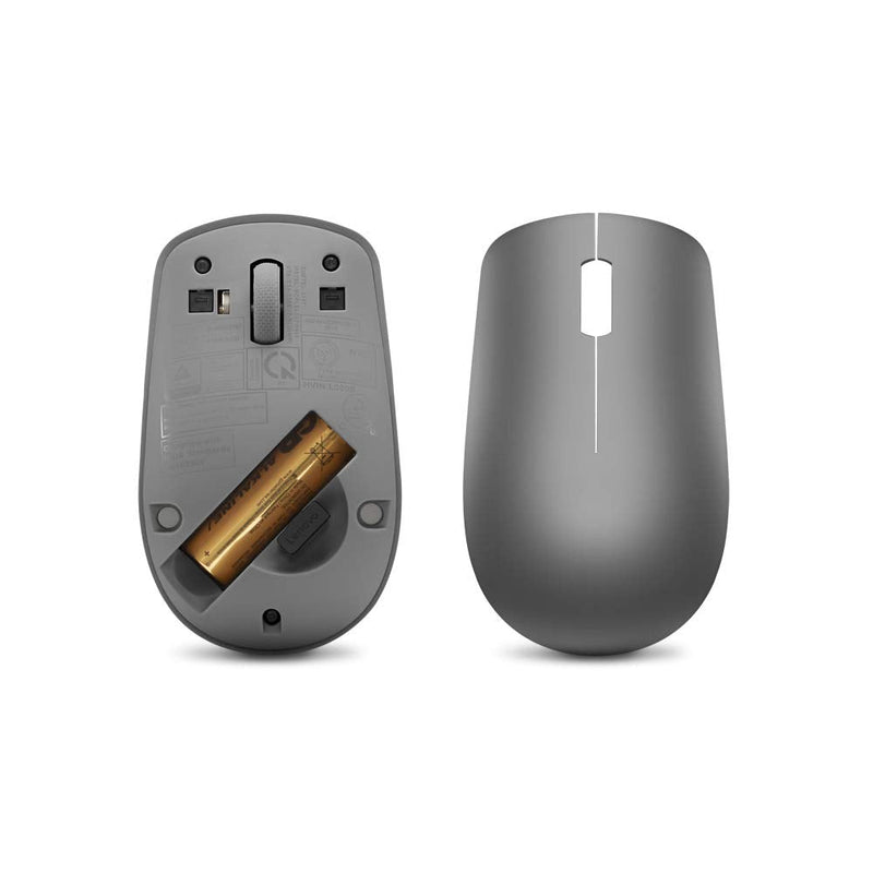 Lenovo 530 Wireless Mouse with Battery, 1200 DPI Optical Mouse, USB Receiver, 3 Button, Portable, Ambidextrous, GY50Z49089, Graphite Grey