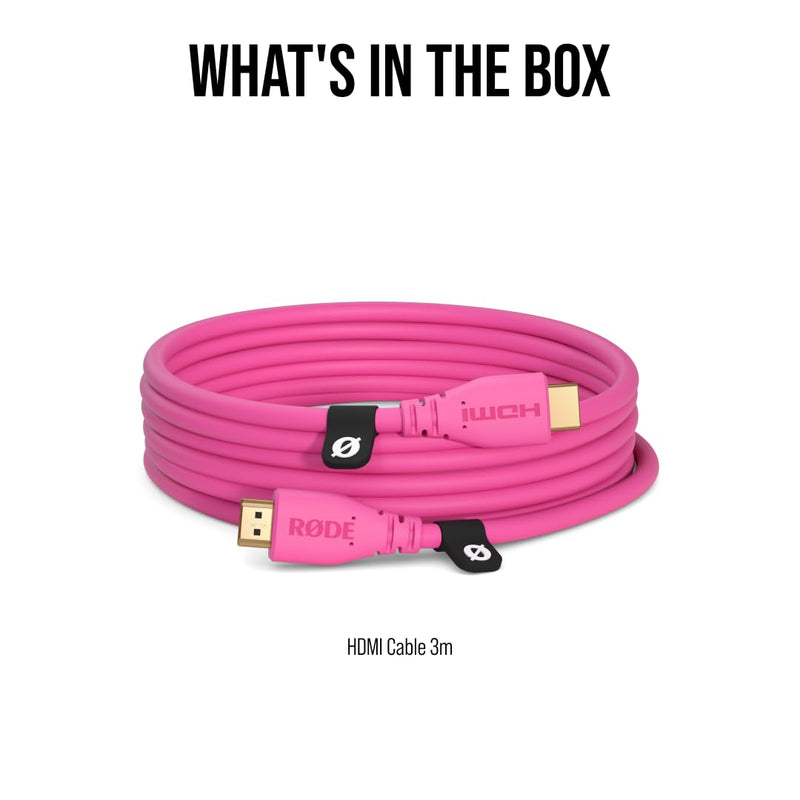 RØDE HDMI-3 Premium High Speed HDMI Cable with Ethernet (3m/10ft, Pink) HDMICABLE3M-P