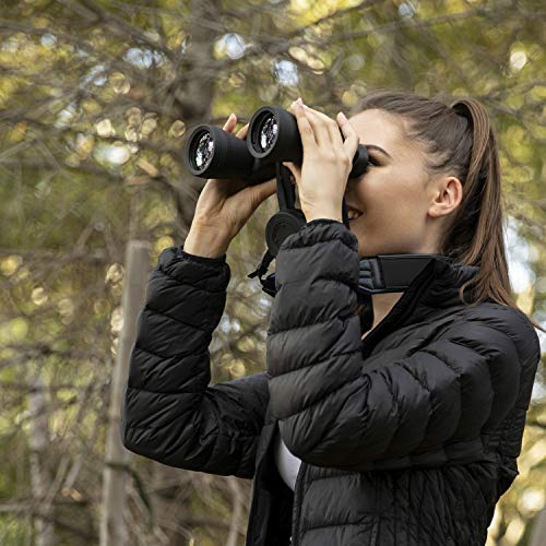 Neoprene Neck Shoulder Strap for Cameras and Binoculars - Comfortable Adjustable Fit for Men and Women with Anti Slip Material - Lightweight Design for Binocular Telescopes, and Rangefinders Black