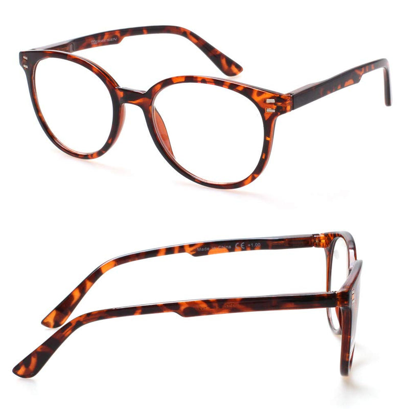 3 Pack Reading Glasses Spring Hinge Stylish Readers Black/Tortoise for Men and Women 3 Mix 2.5 x