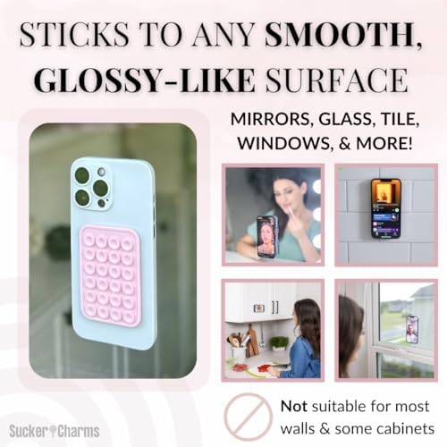 Removable and Reusable Suction Cup Phone Mount/Patent Pending (Pink-a-Licious) Pink-a-Licious