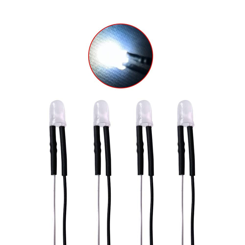[AUSTRALIA] - YIXISI Pack of 100 Pre-Wired LED, 12 V 5 mm Prewired Diode Light, Diffuse Emitting Light Diode Multi Colours Assorted Light, 20 cm (White) Cool White-100 