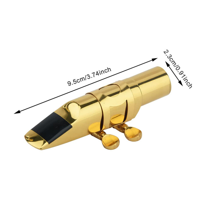 [AUSTRALIA] - Alto Sax Saxophone Mouthpiece w/Cap & Ligatures, Brass Metal Eb Alto Sax Mouthpieces 5C for Saxophone Professionals and Beginners (Gold - 5C) 
