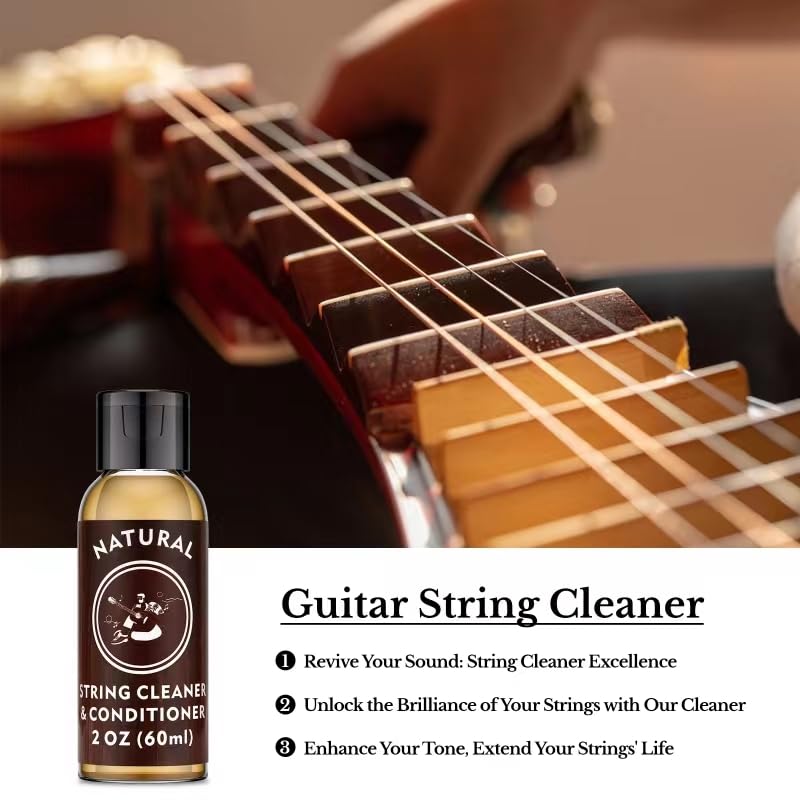 Deviser Guitar Cleaning,All IN ONE Kit,fretboard Lemon oil,Polish,Guitar String-cleaner,Guitar string winder,Cleaning cloth for guitar cleaning and maintenance 3 PACK