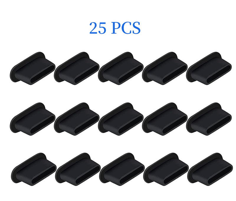 25PC USB C Dust Plug, Anti Dust Plug for USB Type-C, USB C Dust Cover for iPhone 15 Pro Max Plus, Samsung Galaxy S24 S23 S22 S21 Ultra Plus, Z Fold, Google Pixel 7 8 Pro, OnePlus & Type C Device USB-C 25PC