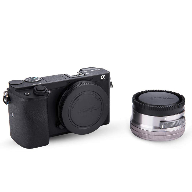 2 Pack E Mount Body Cap & Rear Lens Cover for Sony A6700 A6600 A6500 A6400 A6300 A6100 A6000 A5100 ZV-E10 ZV-E1 A7C II A7CII A7CR A7 A7II A7III A7IV A7R A7RII A7RIII A7RIV A7RV A7S II III A9 II III A1 For Sony E Mount