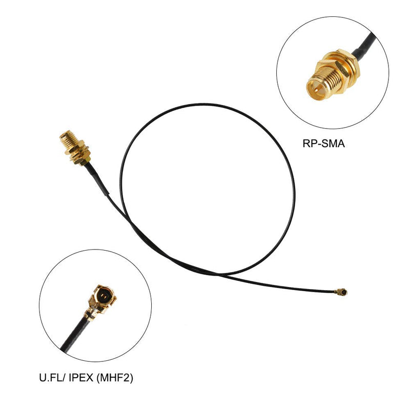 2 x 8dBi 2.4GHz 5GHz 5.8GHz Dual Band WiFi RP-SMA Male Antenna | 2 x 35CM U.FL/IPEX to RP SMA Female Pigtail Cable for Mini PCIe Wireless Card Routers, PC Desktop FPV UAV Drone PS4 Build