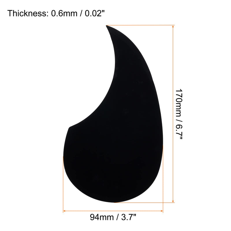 MECCANIXITY Acoustic Guitar Pickguard Fit 38Inch Self Adhesive Right Handed Acoustic-Electric Guitar Parts Water Drop Shape Black 2 Pack 38"