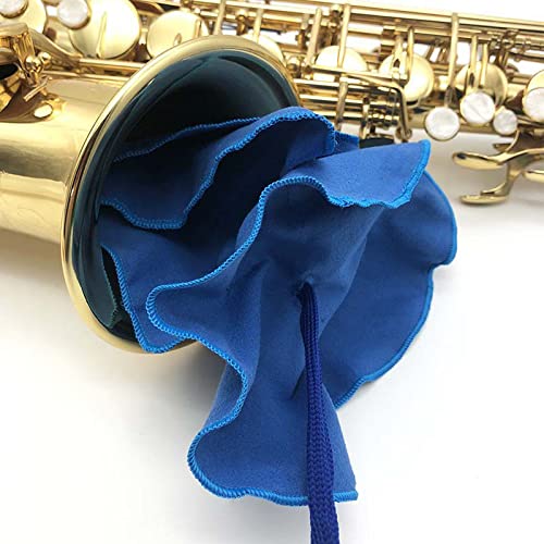 4pcs Saxophone Cleaning Care Kit Includes Cleaning Cloth, Mouthpiece Neck Swab Inside Tube Cleaning Cloth and Mouthpiece Brush for Alto Tenor Sax Clarinet Flute and Wind & Woodwind instrument