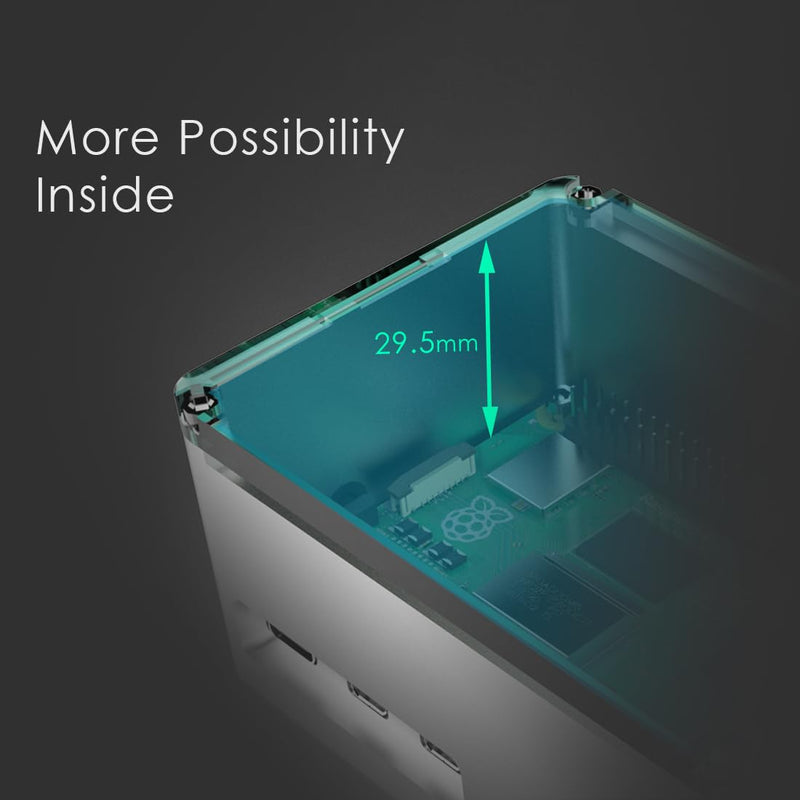 anidees Aluminum Extra High Pi case for Raspberry Pi 5 – Silver (AI-PI5-SG-H)