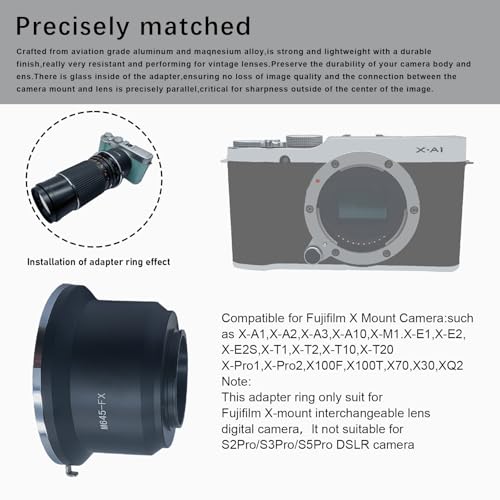 Compatible with M645 (M645) Mount Lenses to FX X Mount Cameras X100, X10,X-S1,X-Pro1,X-E1,XF1,X20,X100S Camera,M645 to FX Lens Adapter for Camera Mamiya 645 to FX Camera Lens adapter