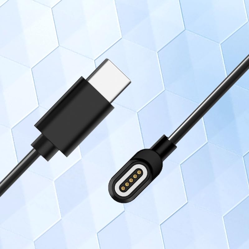 [2 Pack] for rokid Glasses AI Glasses Charger, Magnetic Replacement USB Charging Cable Compatible with rokid Smart Glasses Accessories.(Black)