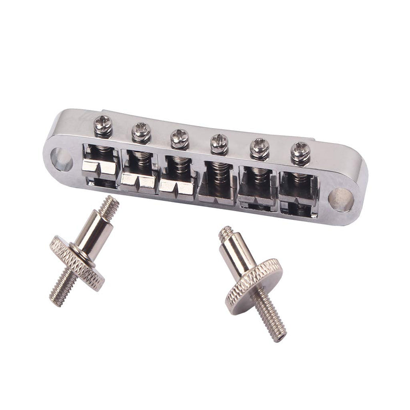 Alnicov Guitars Bridge Tune o Matic TOM Nashville Bridge for Guitars Parts Chrome
