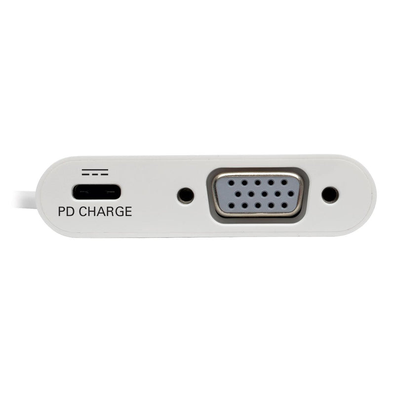 Tripp Lite USB C to VGA Video Adapter Converter 1080p w/ USB-C PD Charging Port, USB Type C, Thunderbolt 3 Compatible, USB Type-C 6in (U444-06N-V-C) VGA + Charging Port