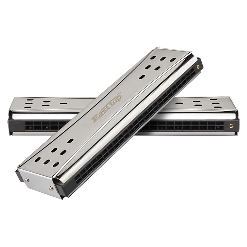 [AUSTRALIA] - Selected Reeds 24Holes Double-sided Double-tone Harmonica, Advanced C-tone G-tone Polyphonic Harmonica for Beginners, Adults and Students with Wooden Box (24holes) 
