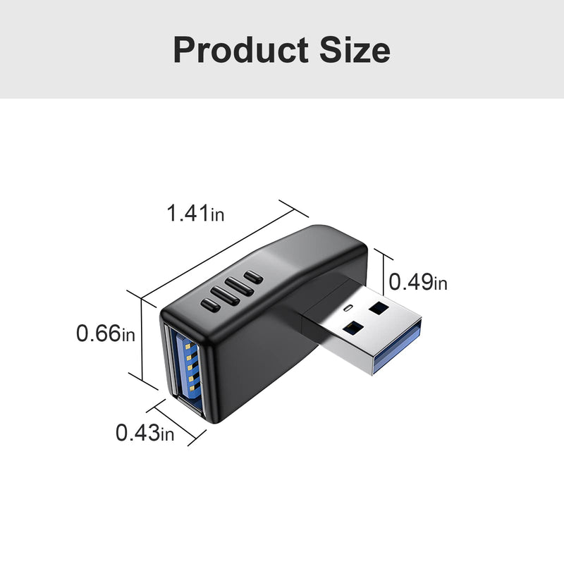 USB 3.0 Adapter 90 Degree Male to Female Coupler Connector Plug Left Right Up Down Angle by Oxsubor (USB 3.0 Adapter Left 2PCS)